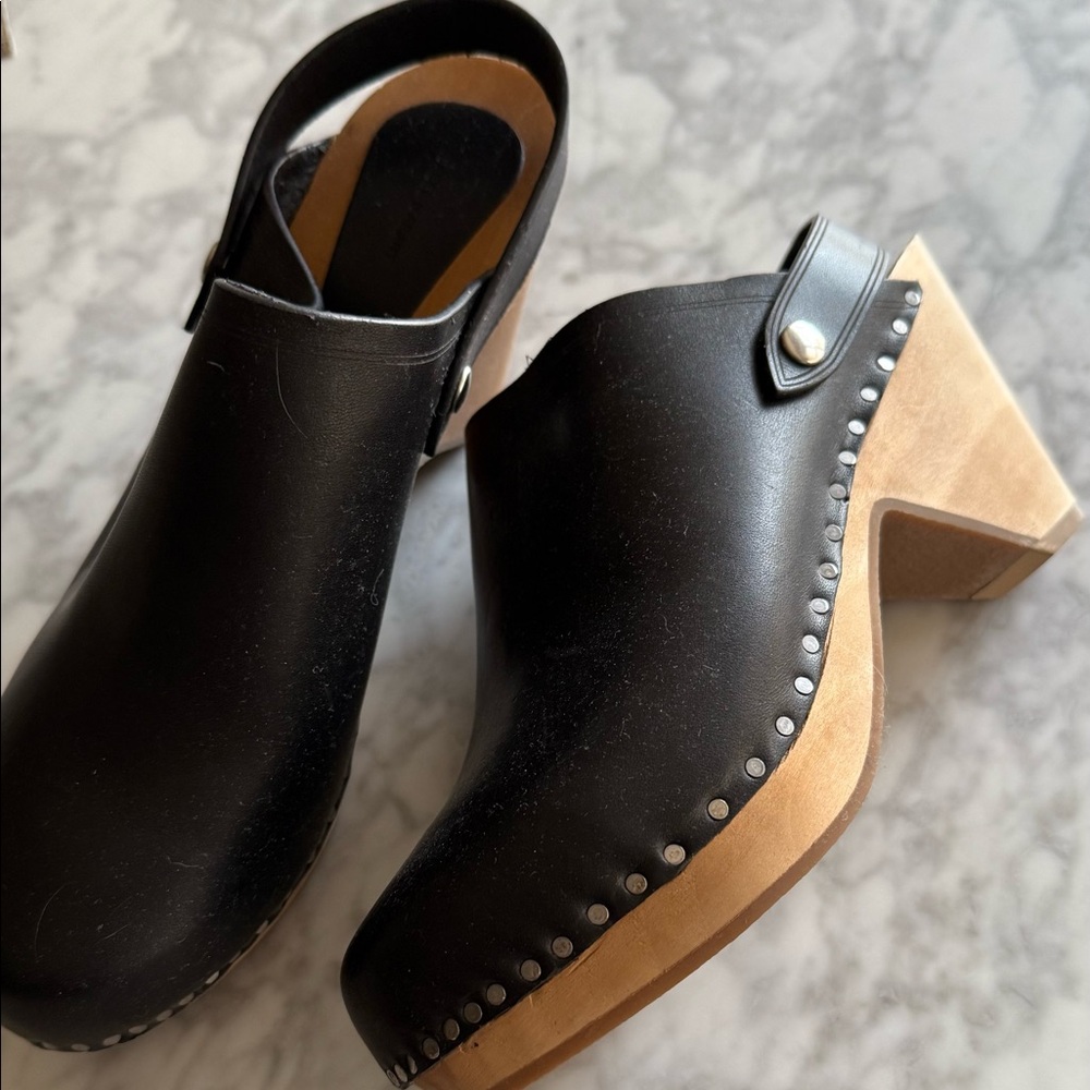 Isabel Marant Calfskin Slingback Clogs